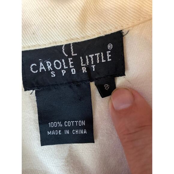 CAROL LITTLE SPORT Denim Jacket Embroidered Beaded Retro women 8 Oversized - Picture 8 of 9